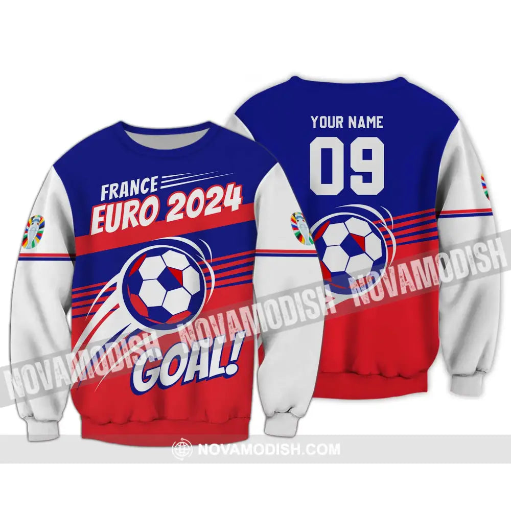 Unisex Shirt - Custom Name And Number Shirt France Euro 2024 National Team Goal! Long Sleeve / S T-shirt