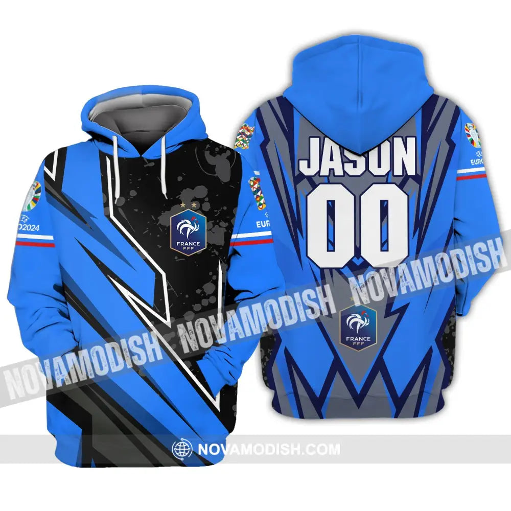 Unisex Shirt - Custom Name And Number Shirt France FFF Team Lover Shirt Euro 2024 Hoodie / S T-shirt
