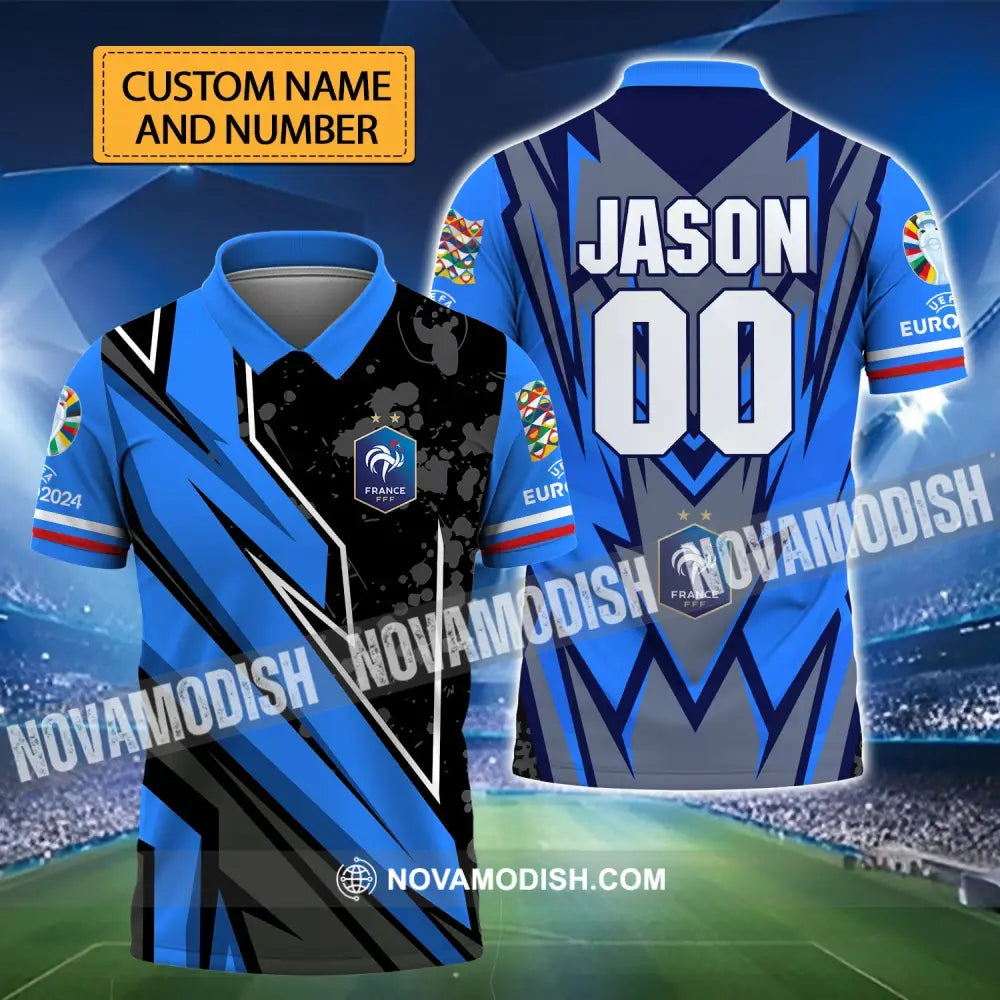 Unisex Shirt - Custom Name And Number Shirt France FFF Team Lover Shirt Euro 2024 T-shirt