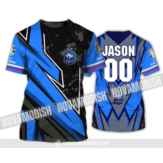 Unisex Shirt - Custom Name And Number Shirt France FFF Team Lover Shirt Euro 2024 T-Shirt / S T-shirt