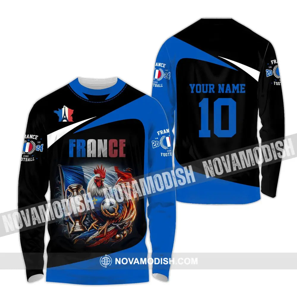 Unisex Shirt - Custom Name And Number France National Team Euro 2024 Chicken Long Sleeve / S T-Shirt