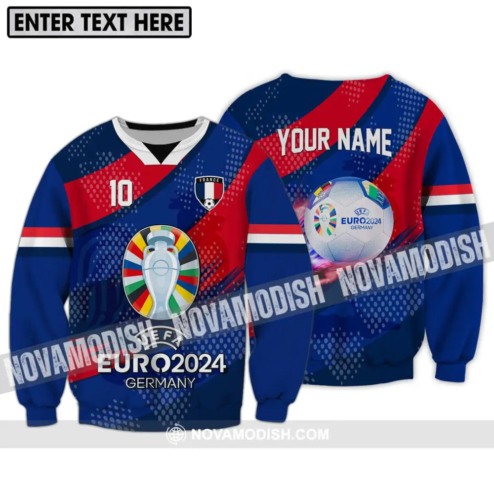 Unisex Shirt - Custom Name And Number Shirt France National Team Euro 2024 Long Sleeve / S T-shirt