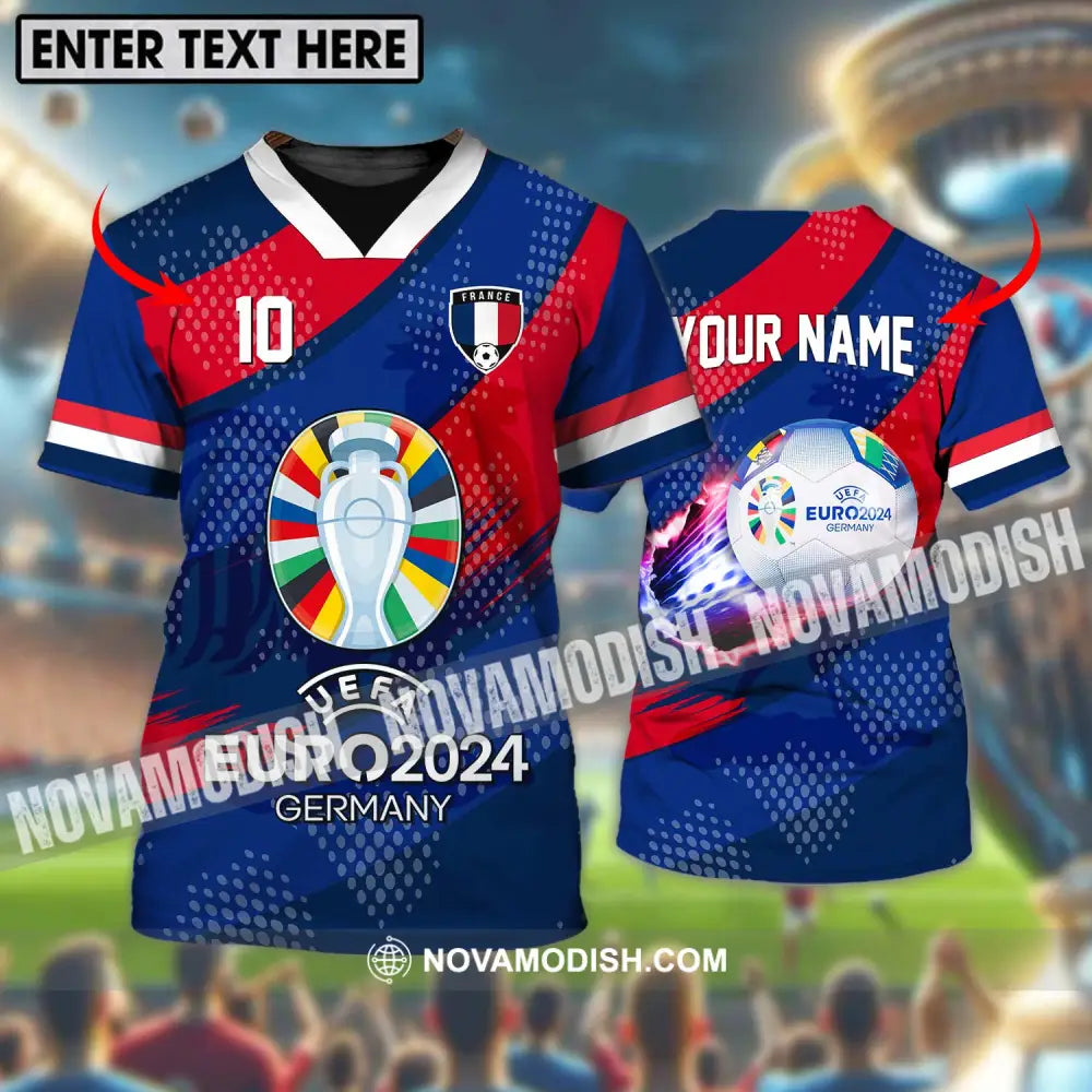 Unisex Shirt - Custom Name And Number Shirt France National Team Euro 2024 T-shirt