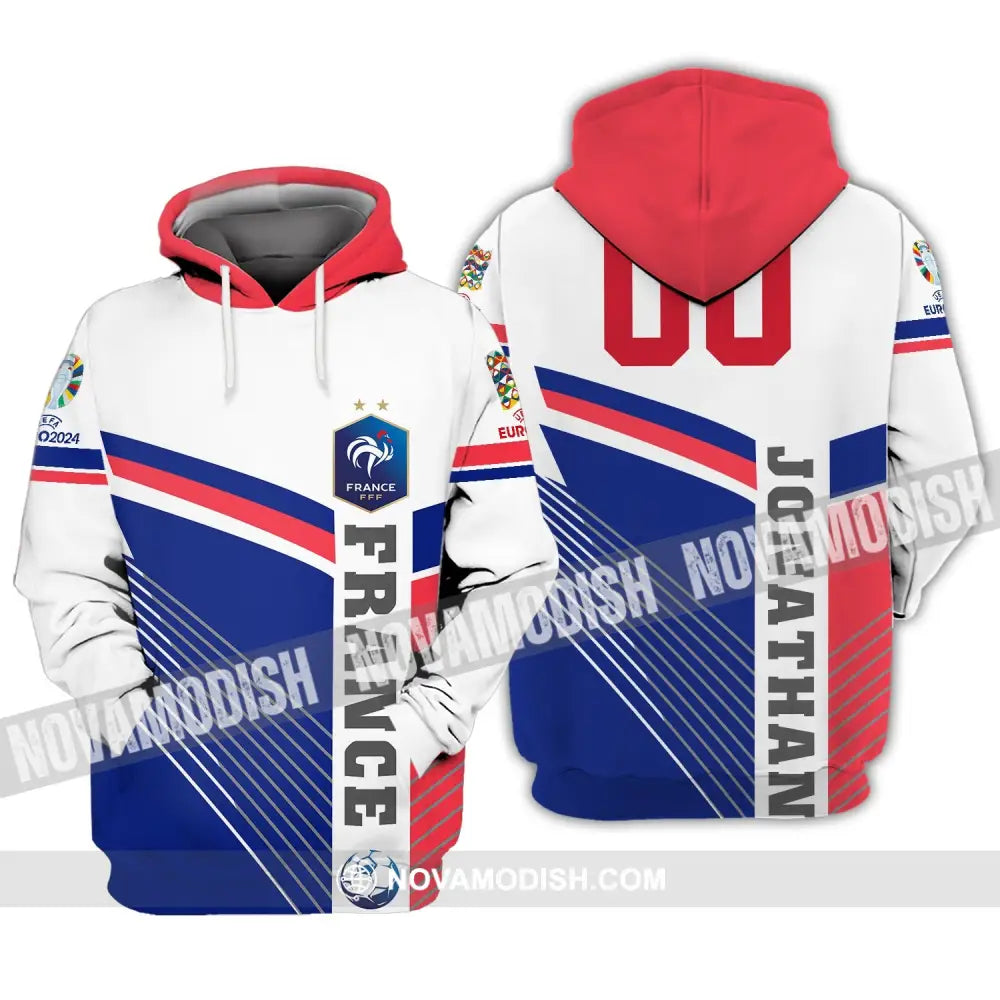 Unisex Shirt - Custom Name And Number Shirt France National Team Flag Color Shirt Hoodie / S T-shirt