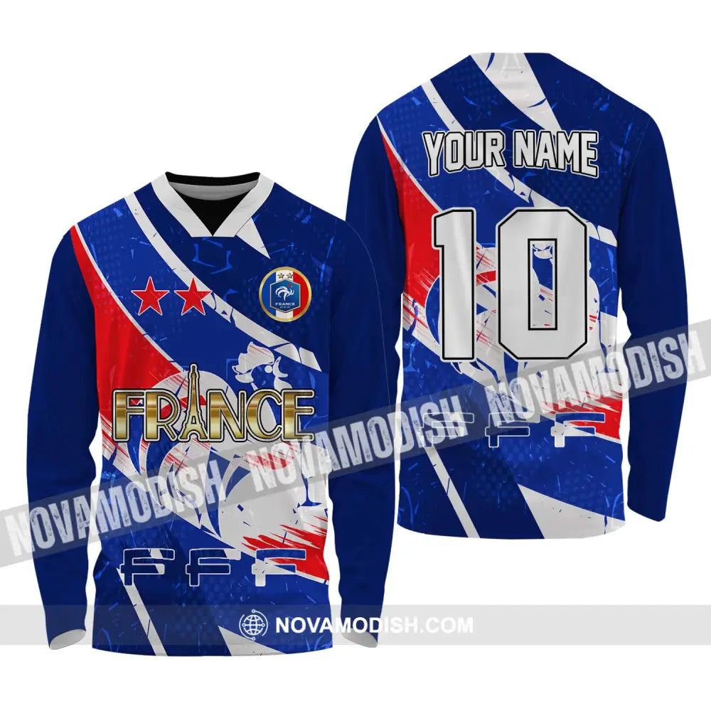 Unisex Shirt - Custom Name And Number Shirt France National Team Long Sleeve Shirt / S T-shirt