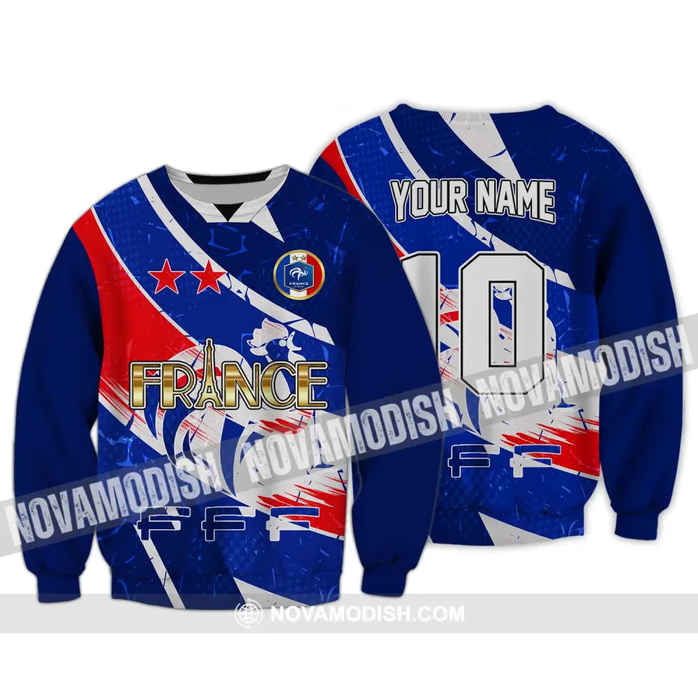 Unisex Shirt - Custom Name And Number Shirt France National Team Long Sleeve / S T-shirt