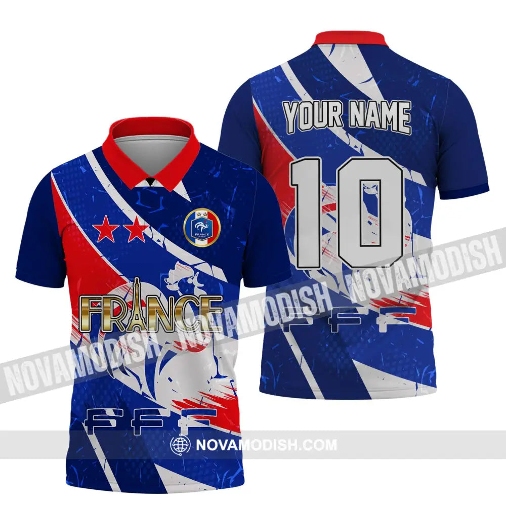 Unisex Shirt - Custom Name And Number Shirt France National Team Polo Shirt / S T-shirt