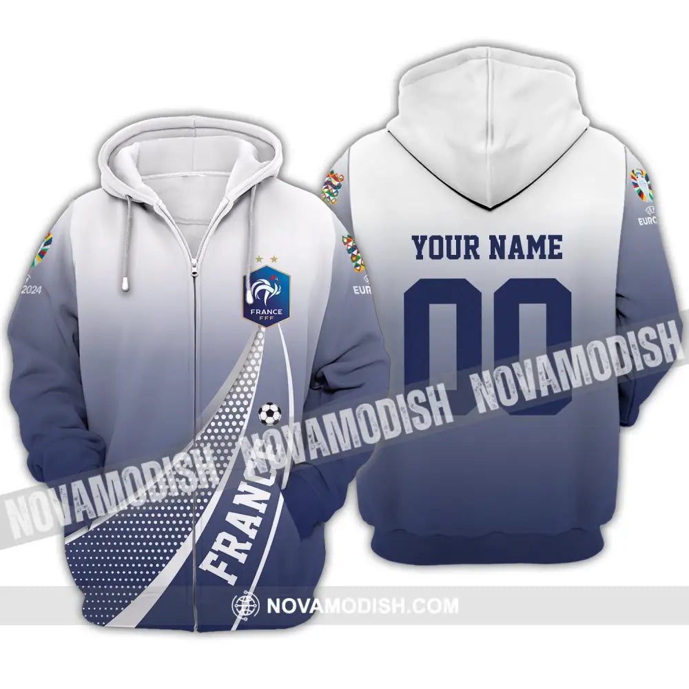 Unisex Shirt - Custom Name And Number Shirt France National Team Shirt Zipper Hoodie / S T-shirt