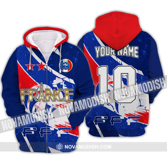 Unisex Shirt - Custom Name And Number Shirt France National Team Zipper Hoodie / S T-shirt