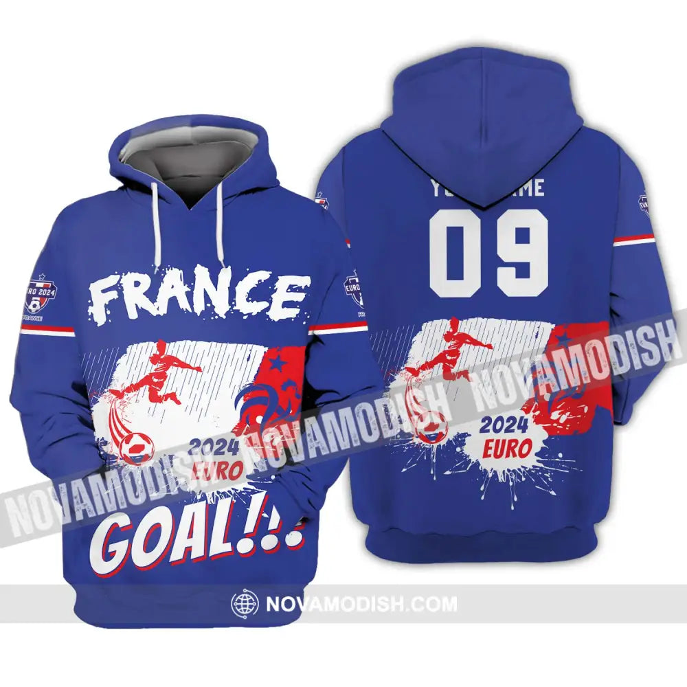 Unisex Shirt - Custom Name And Number Shirt France Team Euro 2024 Hoodie / S T-shirt