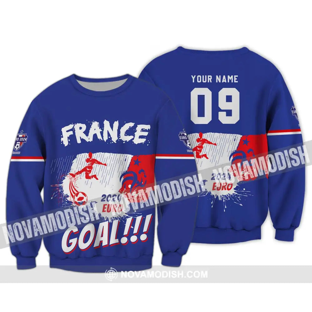 Unisex Shirt - Custom Name And Number Shirt France Team Euro 2024 Long Sleeve / S T-shirt