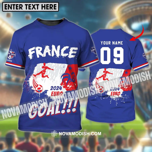Unisex Shirt - Custom Name And Number Shirt France Team Euro 2024 T-shirt