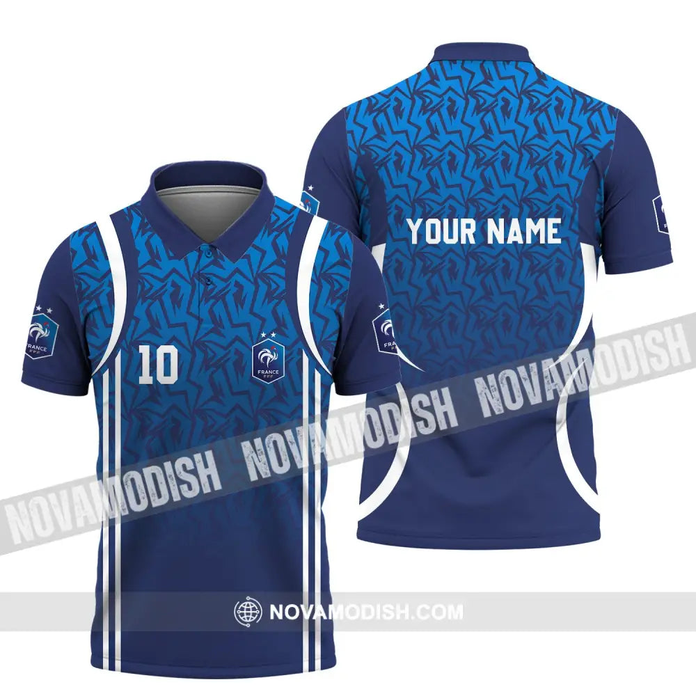 Unisex Shirt - Custom Name And Number Shirt France Team Lover Shirt Euro 2024 Polo Shirt / S T-shirt