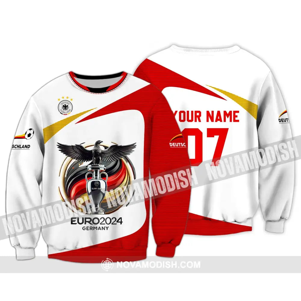 Unisex Shirt - Custom Name And Number Gemany Team Euro 2024 Cup Long Sleeve / S T-Shirt