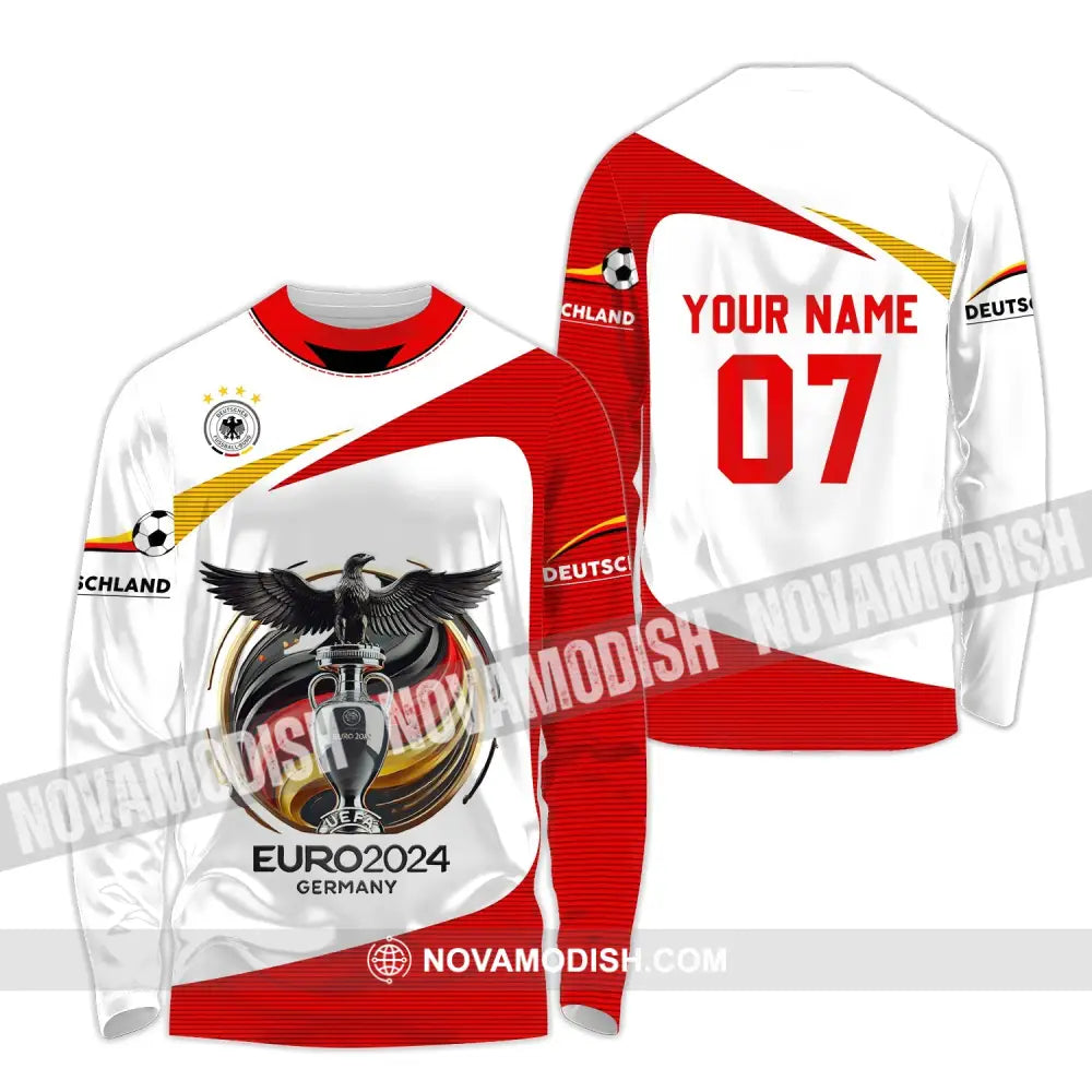 Unisex Shirt - Custom Name And Number Gemany Team Euro 2024 Cup Long Sleeve / S T-Shirt