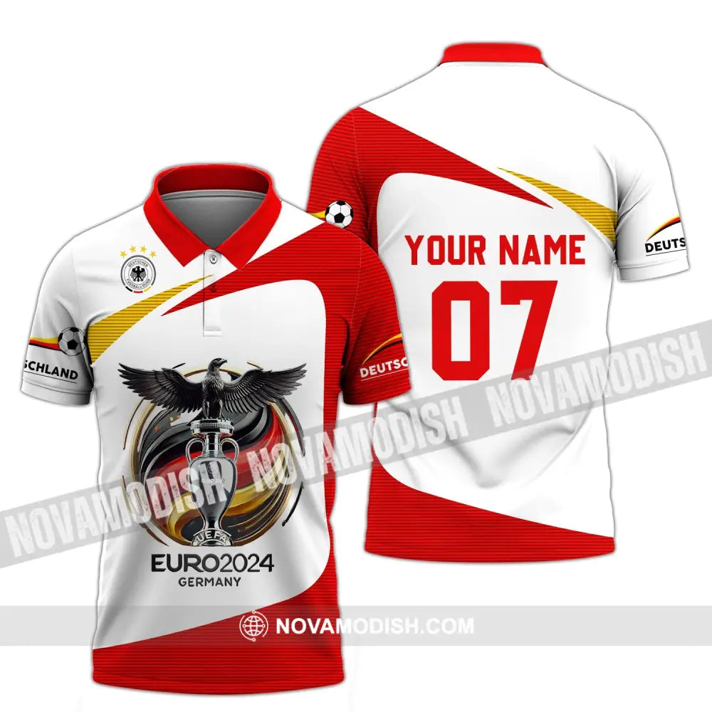 Unisex Shirt - Custom Name And Number Gemany Team Euro 2024 Cup Polo / S T-Shirt