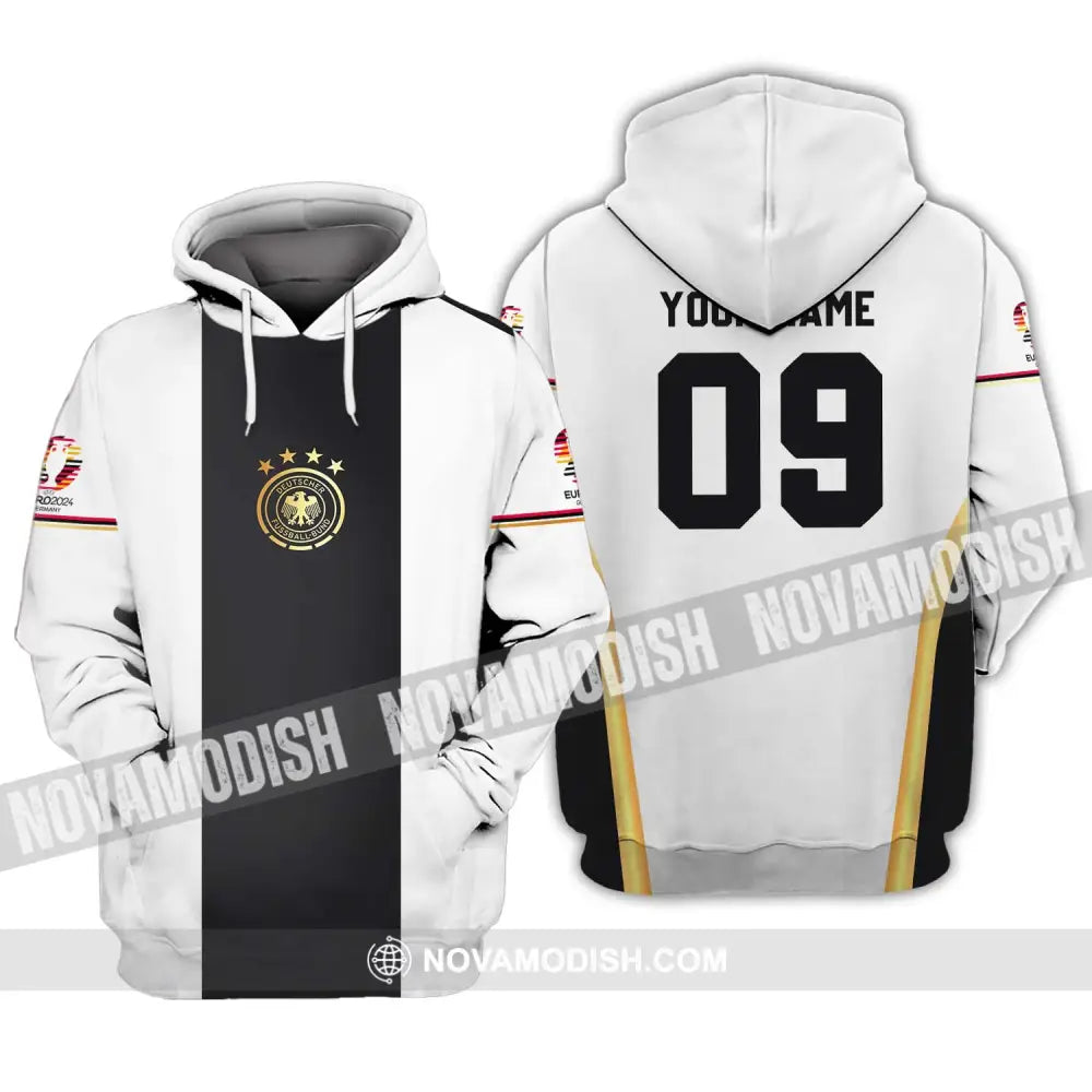 Unisex Shirt - Custom Name And Number Shirt Germany Black Line Euro 2024 Shirt Hoodie / S T-shirt