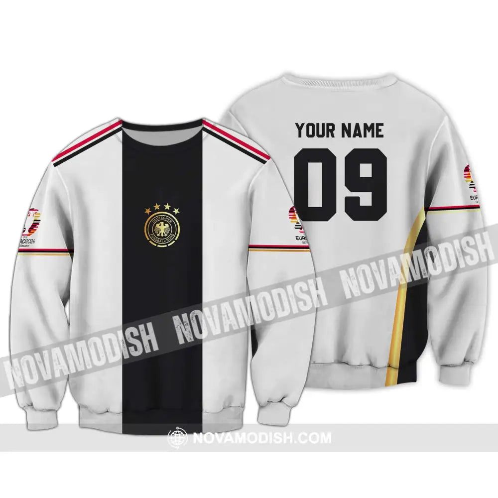 Unisex Shirt - Custom Name And Number Shirt Germany Black Line Euro 2024 Shirt Long Sleeve / S T-shirt