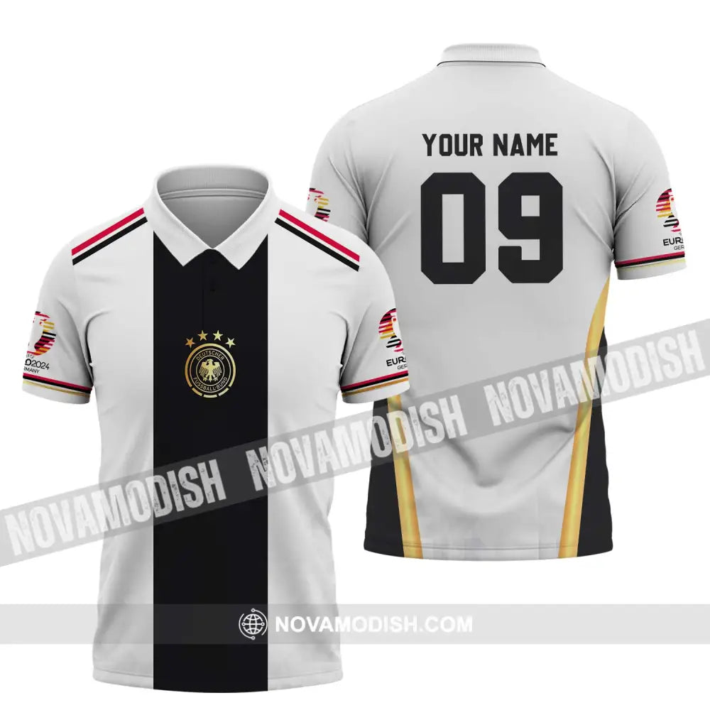 Unisex Shirt - Custom Name And Number Shirt Germany Black Line Euro 2024 Shirt Polo Shirt / S T-shirt