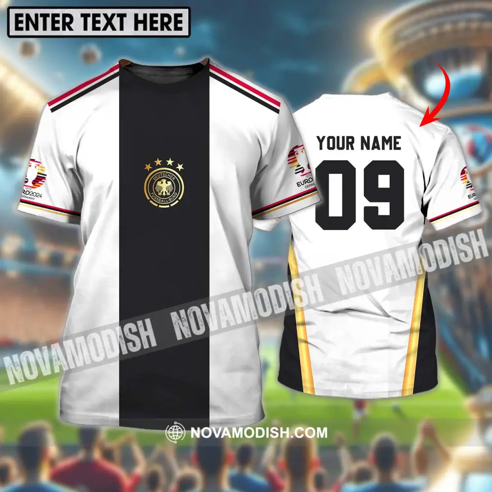 Unisex Shirt - Custom Name And Number Shirt Germany Black Line Euro 2024 Shirt T-shirt