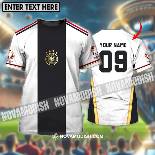 Unisex Shirt - Custom Name And Number Shirt Germany Black Line Euro 2024 Shirt T-shirt
