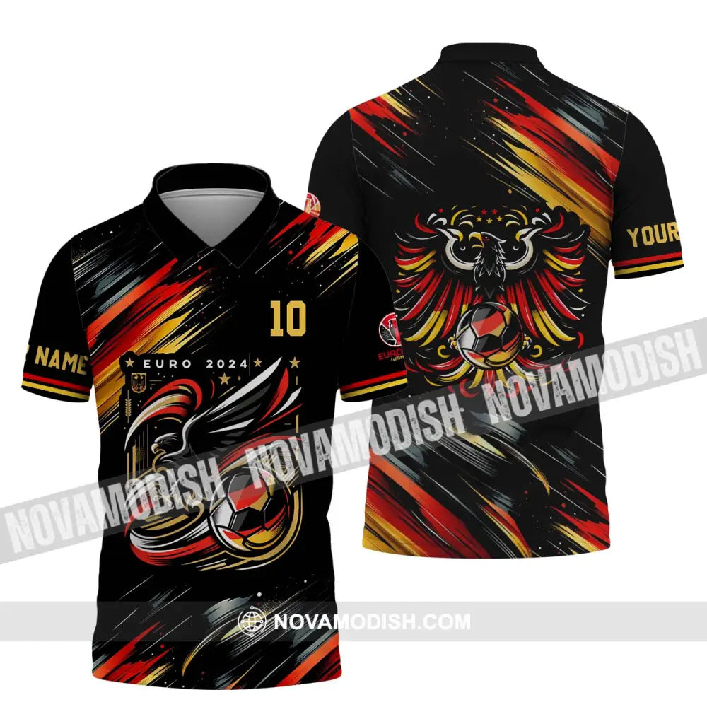 Unisex Shirt - Custom Name And Number Germany Euro 2024 Eagle Shirt Polo Shirt / S T-shirt