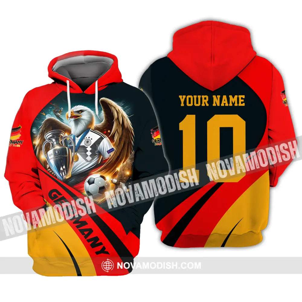 Unisex Shirt - Custom Name And Number Germany Euro 2024 Flag Color Shirt National Team Hoodie / S T-shirt