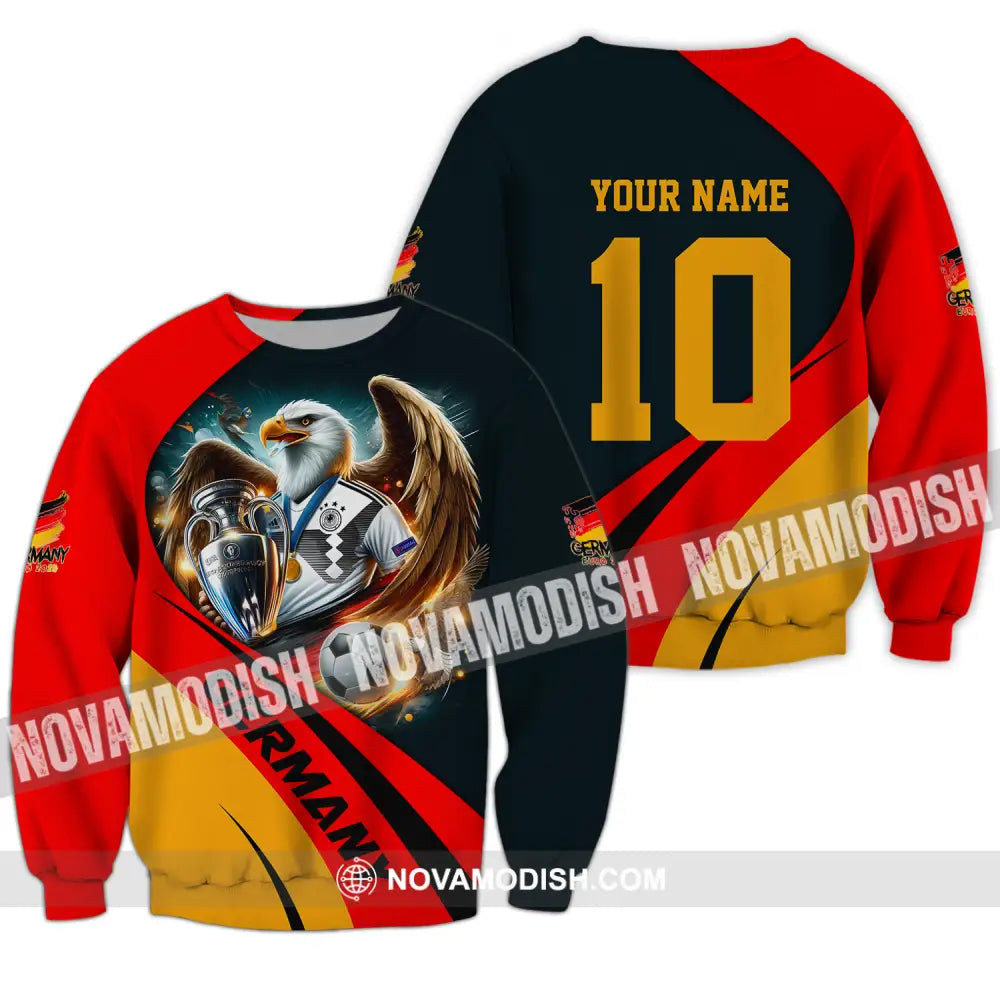 Unisex Shirt - Custom Name And Number Germany Euro 2024 Flag Color Shirt National Team Long Sleeve / S T-shirt