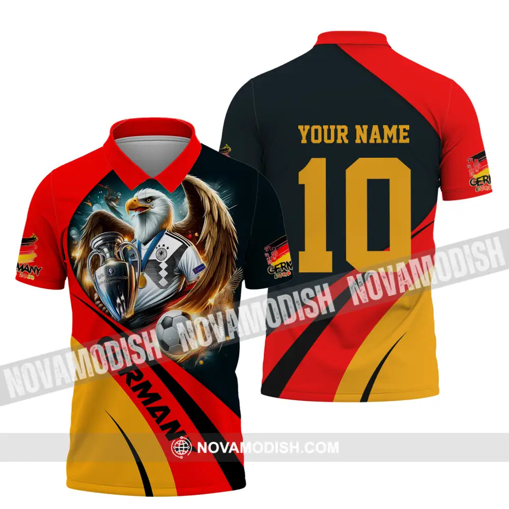 Unisex Shirt - Custom Name And Number Germany Euro 2024 Flag Color Shirt National Team Polo Shirt / S T-shirt