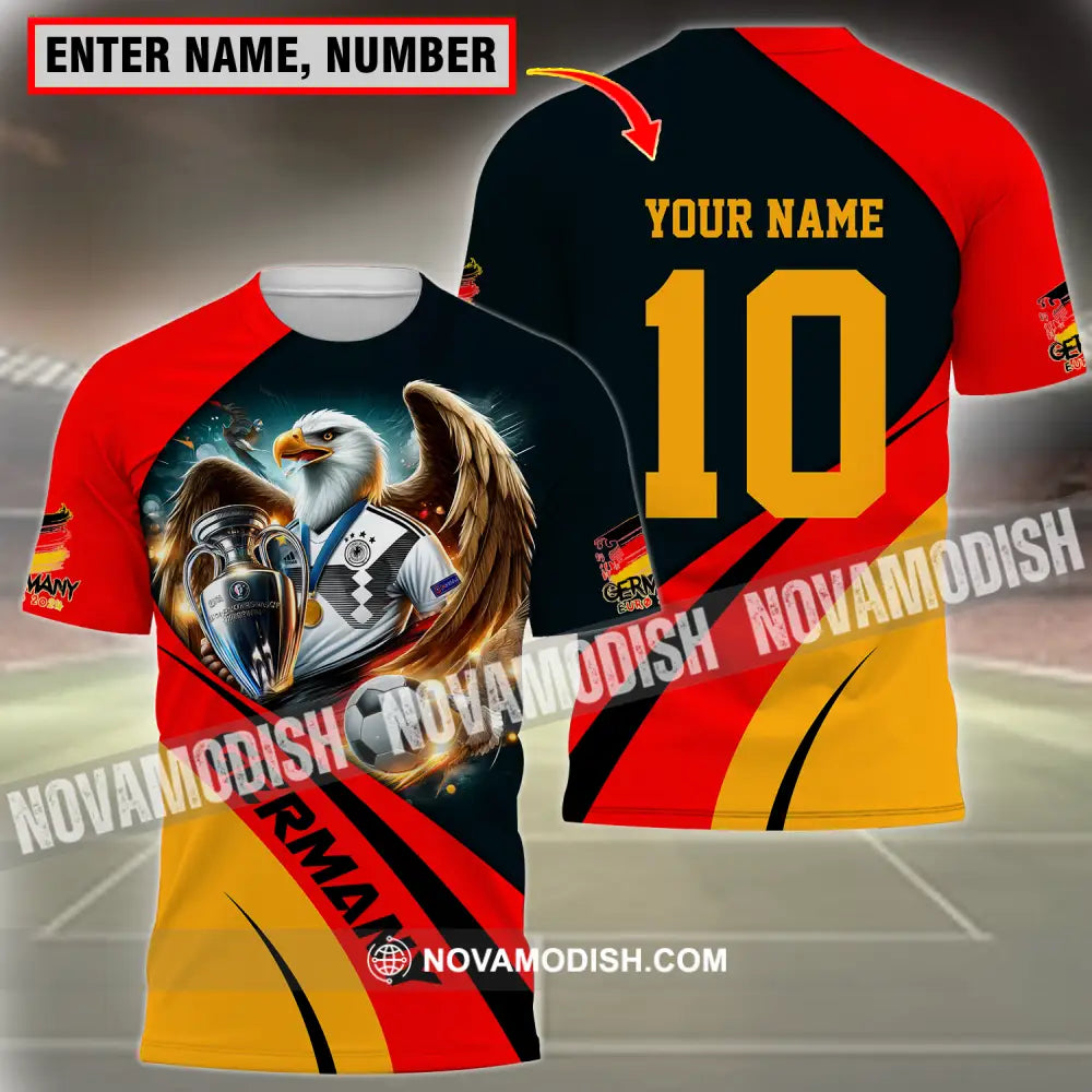 Unisex Shirt - Custom Name And Number Germany Euro 2024 Flag Color Shirt National Team T-shirt
