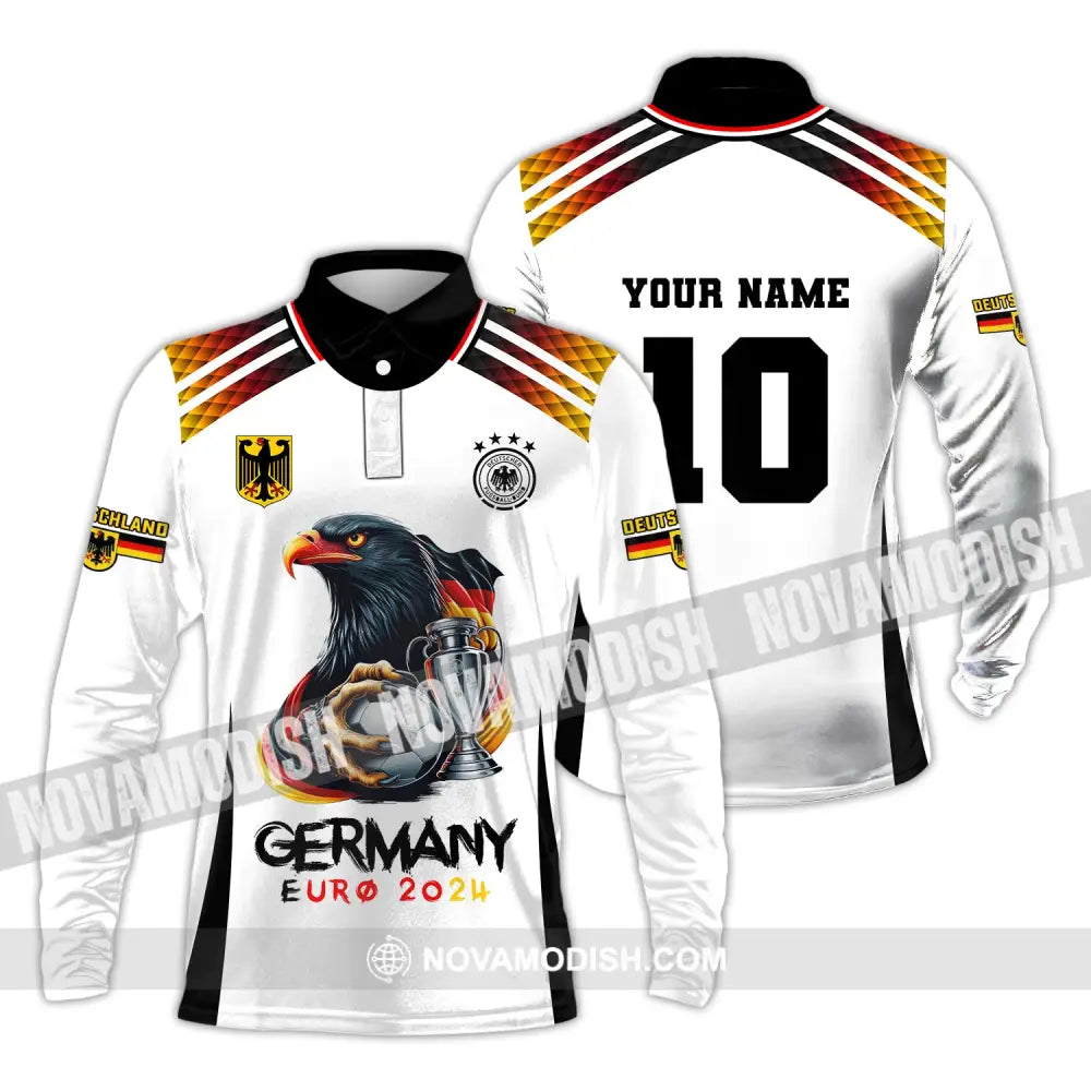 Unisex Shirt Custom Name And Number Germany Euro 2024 Football Polo Long Sleeve / S T-Shirt