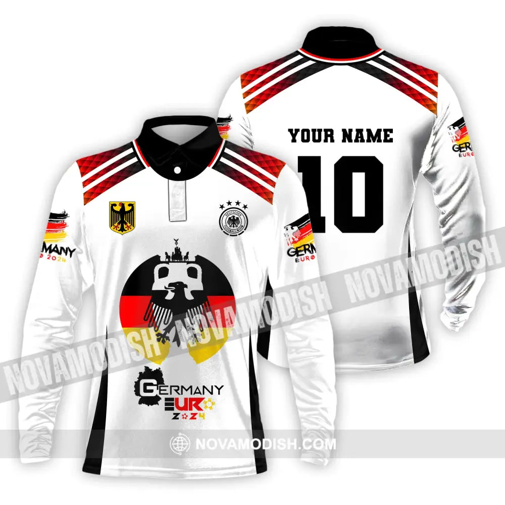 Unisex Shirt Custom Name And Number Germany Euro 2024 Football Polo Long Sleeve / S T-Shirt