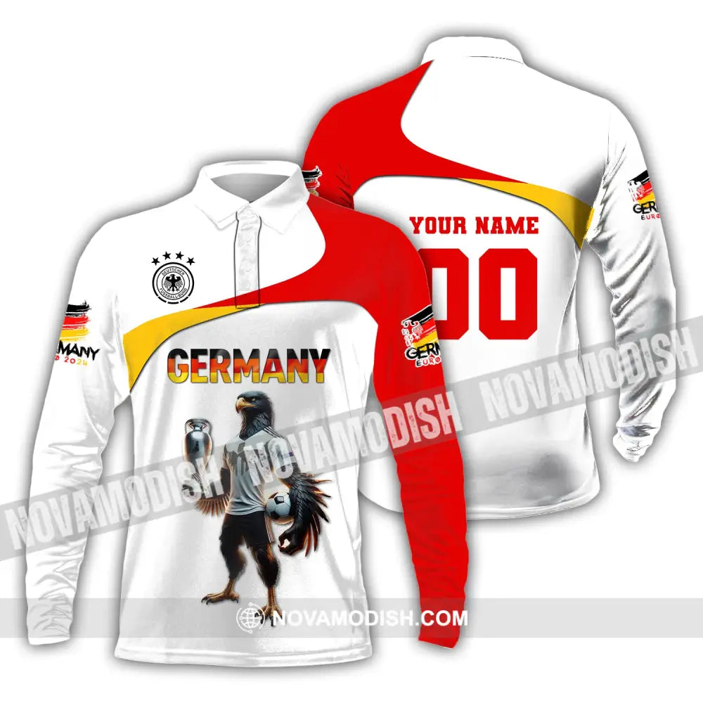 Unisex Shirt Custom Name And Number Germany Euro 2024 Football Polo Long Sleeve / S T-Shirt