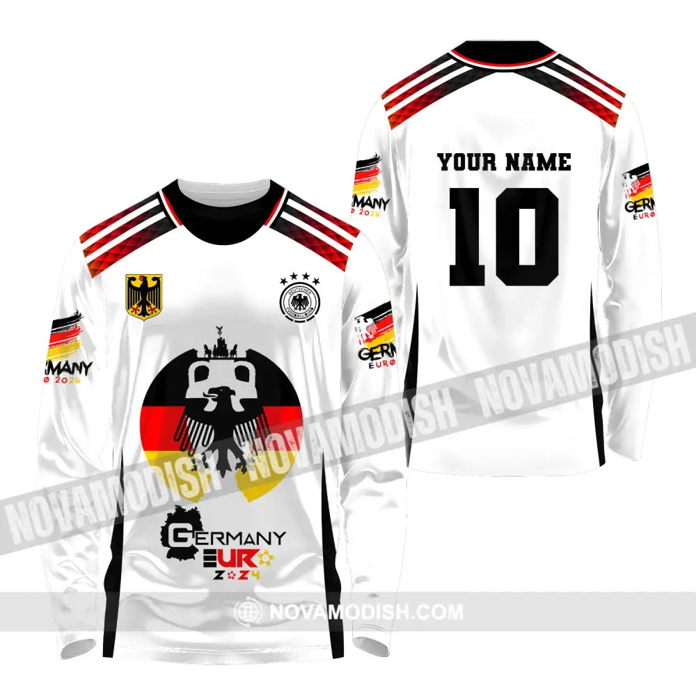 Unisex Shirt Custom Name And Number Germany Euro 2024 Football Polo Long Sleeve / S T-Shirt