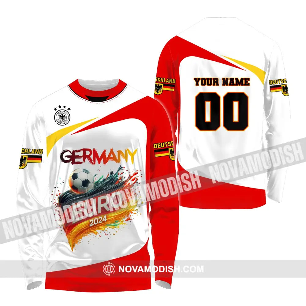 Unisex Shirt Custom Name And Number Germany Euro 2024 Football Polo Long Sleeve / S T-Shirt