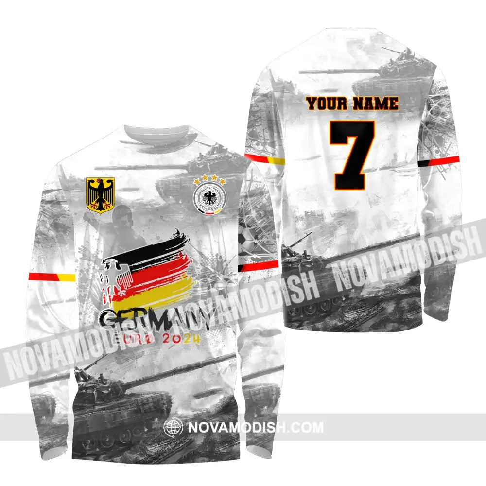 Unisex Shirt Custom Name And Number Germany Euro 2024 Football Polo Long Sleeve / S T-Shirt