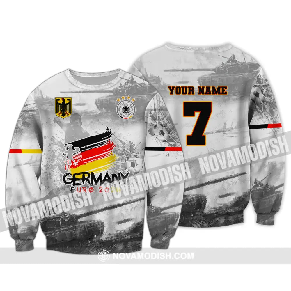 Unisex Shirt Custom Name And Number Germany Euro 2024 Football Polo Long Sleeve T-Shirt