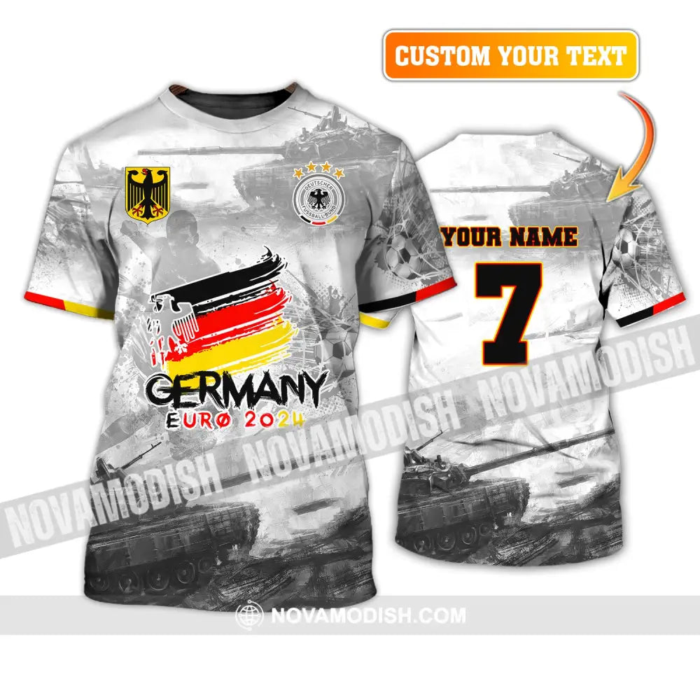 Unisex Shirt Custom Name And Number Germany Euro 2024 Football Polo Long Sleeve T-Shirt