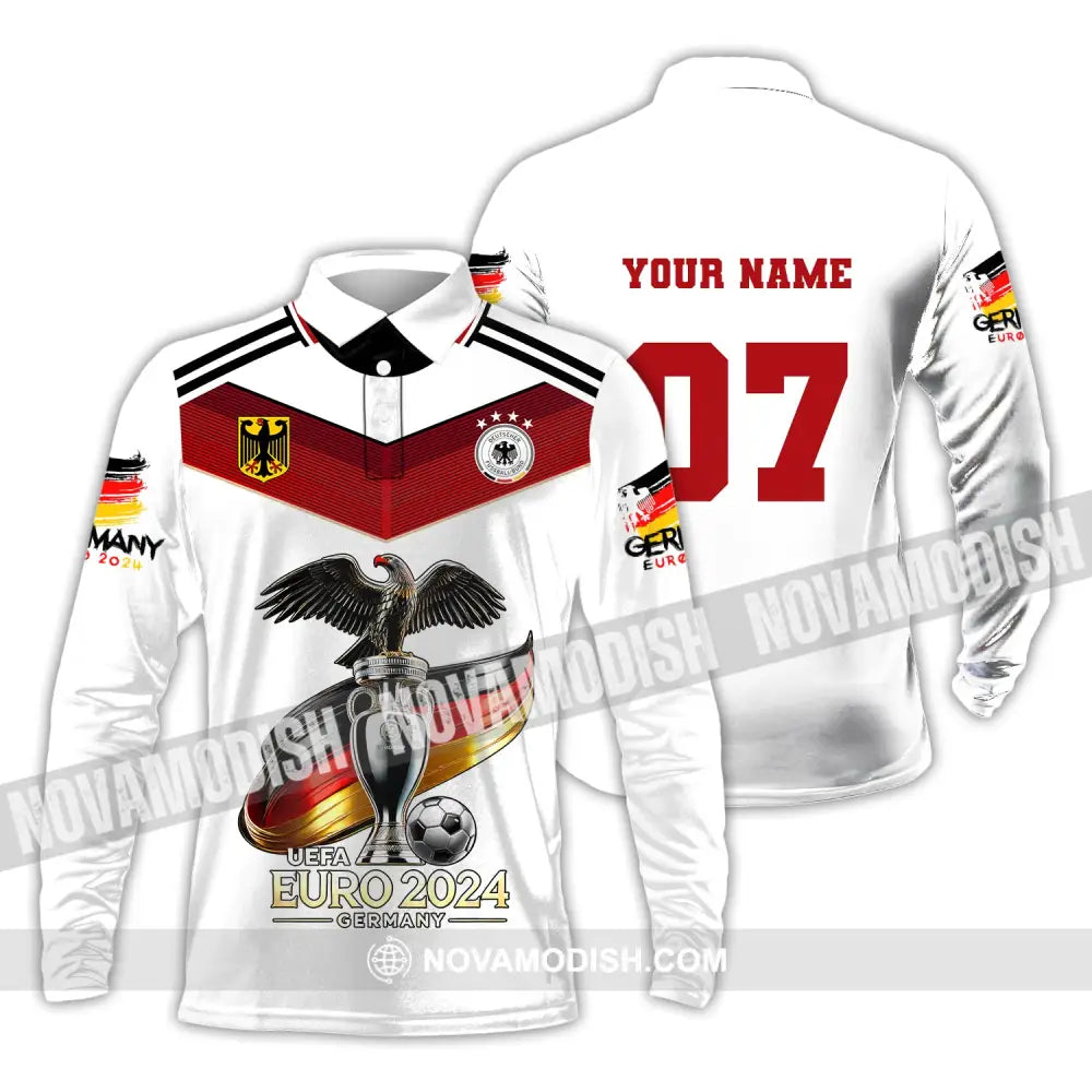 Unisex Shirt Custom Name And Number Germany Euro 2024 Football Uefa Polo Long Sleeve / S T-Shirt