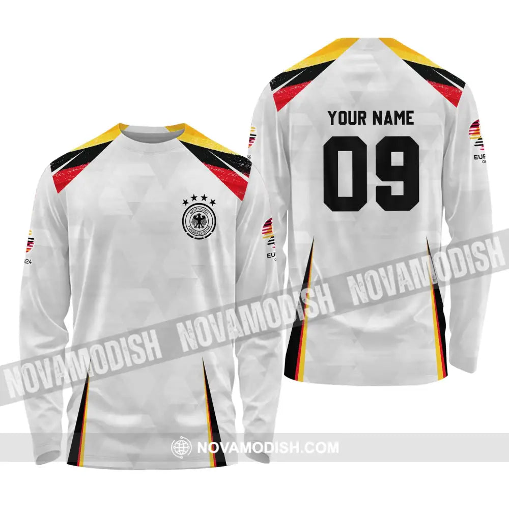 Unisex Shirt - Custom Name And Number Shirt Germany Euro 2024 Shirt Long Sleeve Shirt / S T-shirt