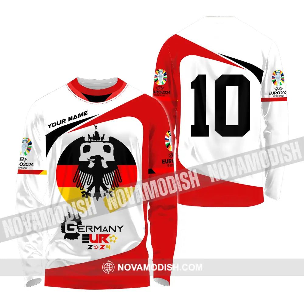 Unisex Shirt - Custom Name And Number Germany Euro 2024 Long Sleeve Shirt / S T-shirt