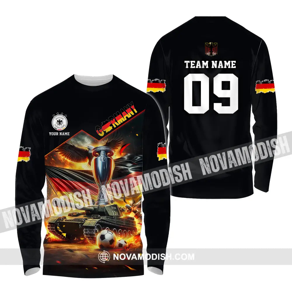 Unisex Shirt - Custom Name And Number Germany Euro 2024 Shirt National Team German Tanks Long Sleeve Shirt / S T-shirt