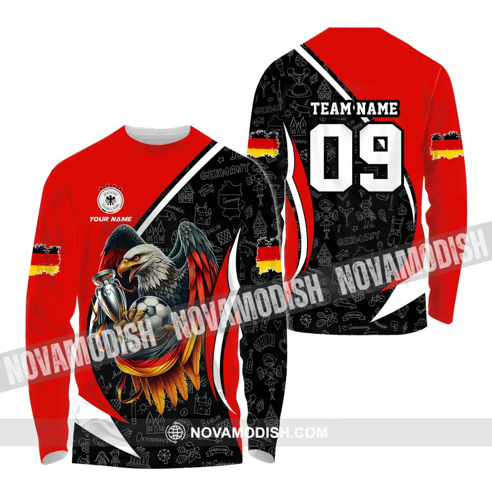Unisex Shirt - Custom Name And Number Germany Euro 2024 Shirt National Team Long Sleeve Shirt / S T-shirt
