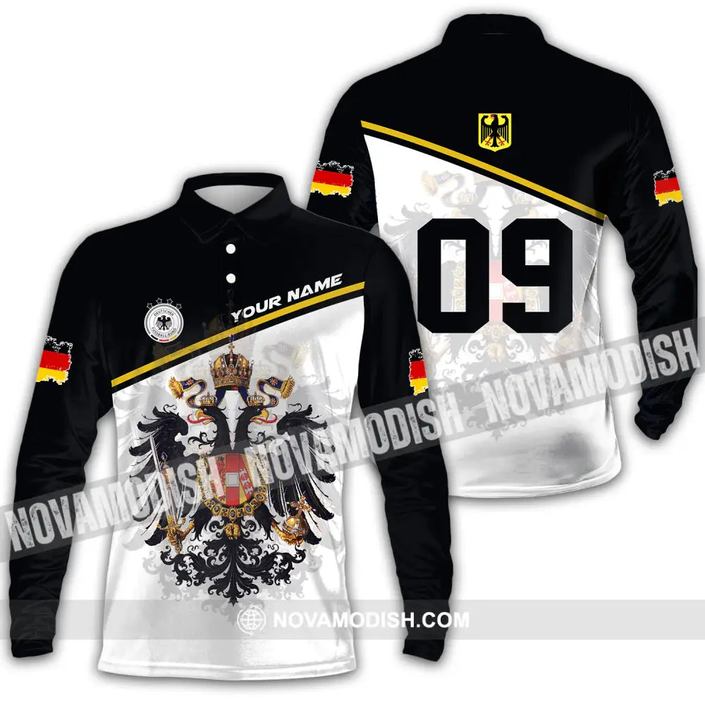 Unisex Shirt - Custom Name And Number Germany Euro 2024 Shirt National Team Germany Lover Long Sleeve Polo / S T-shirt