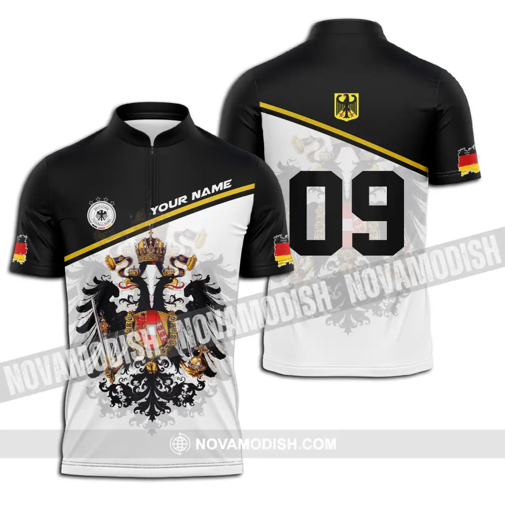 Unisex Shirt - Custom Name And Number Germany Euro 2024 Shirt National Team Germany Lover Zipper Polo Shirt / S T-shirt
