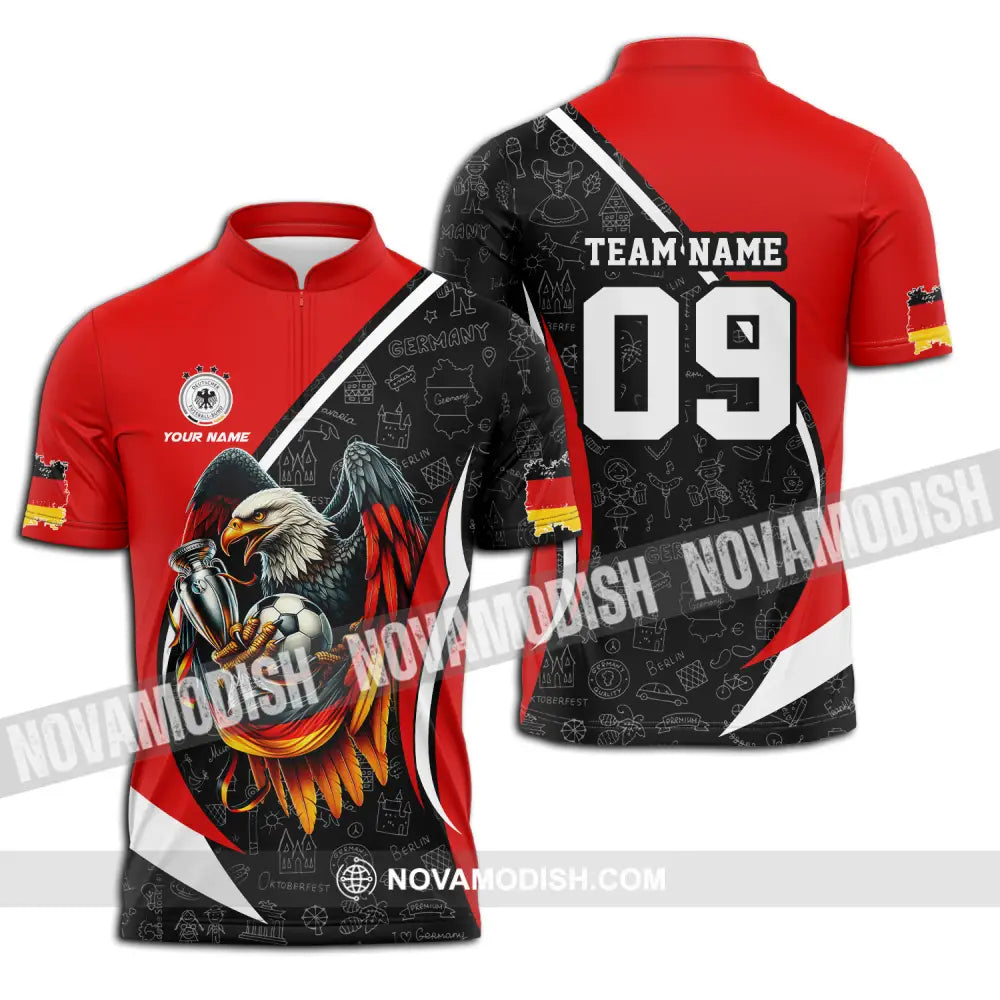 Unisex Shirt - Custom Name And Number Germany Euro 2024 Shirt National Team Zipper Polo Shirt / S T-shirt