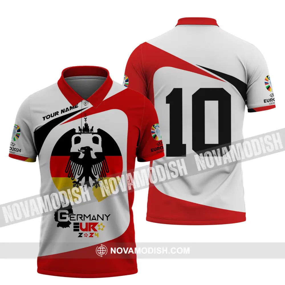 Unisex Shirt - Custom Name And Number Germany Euro 2024 Polo Shirt / S T-shirt