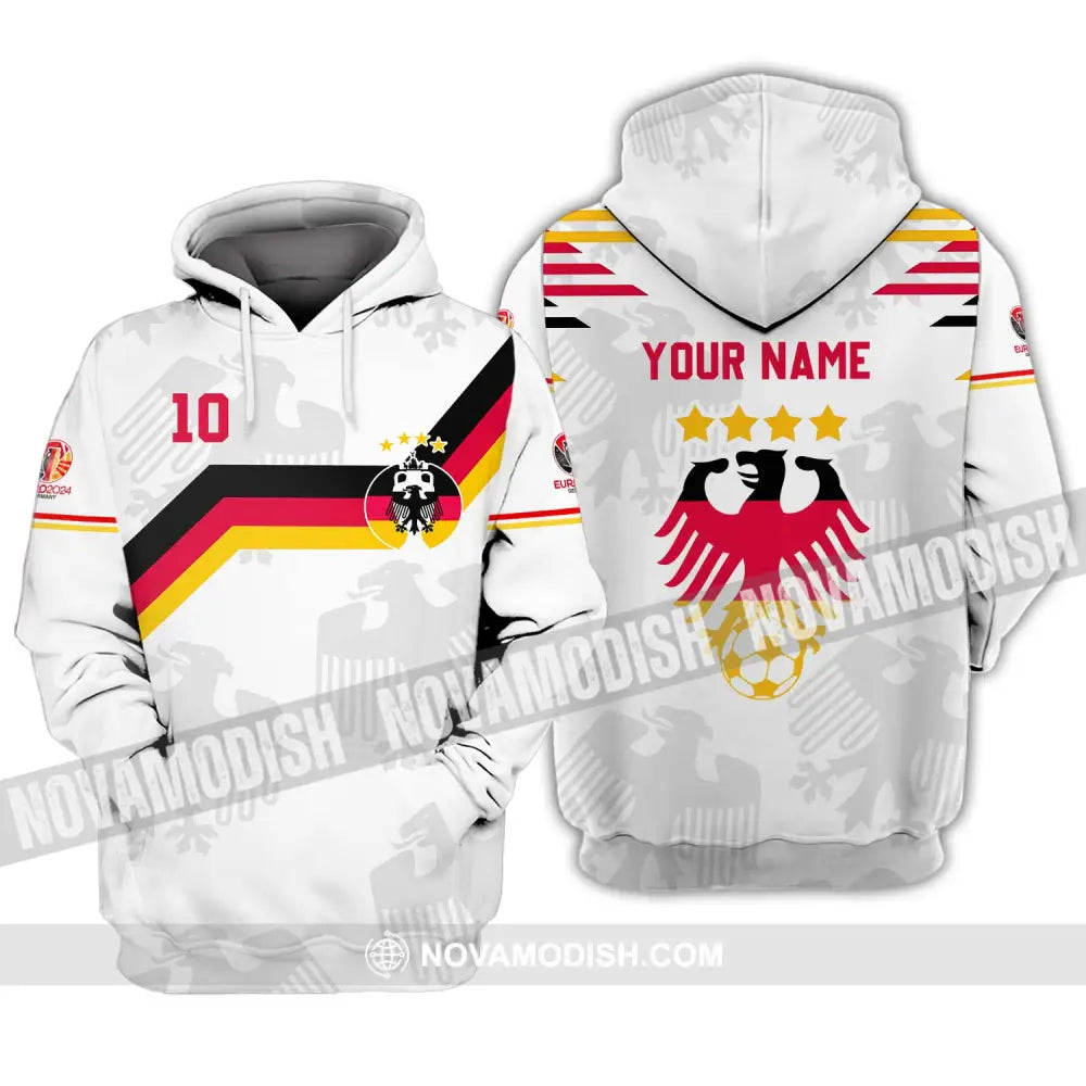 Unisex Shirt - Custom Name And Number Germany Euro 2024 White Color Hoodie / S T-shirt