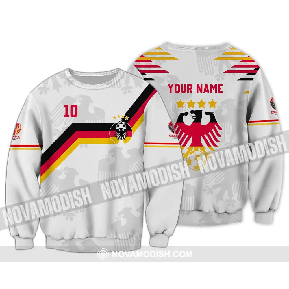 Unisex Shirt - Custom Name And Number Germany Euro 2024 White Color Long Sleeve / S T-shirt