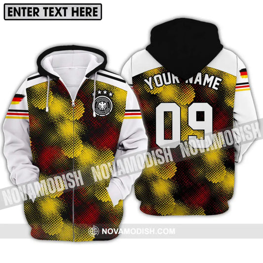 Unisex Shirt - Custom Name And Number Shirt Germany Flag Color Shirt Zipper Hoodie / S T-shirt
